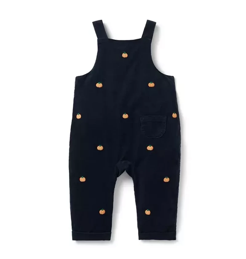 Baby Embroidered Pumpkin Corduroy Overall