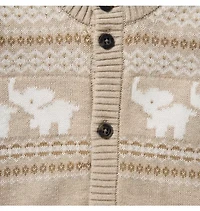Baby Elephant Fair Isle Knit One-Piece