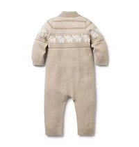 Baby Elephant Fair Isle Knit One-Piece