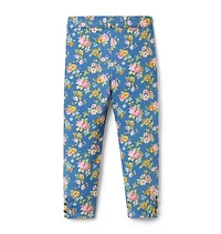 Floral Button Cuff Ponte Pant