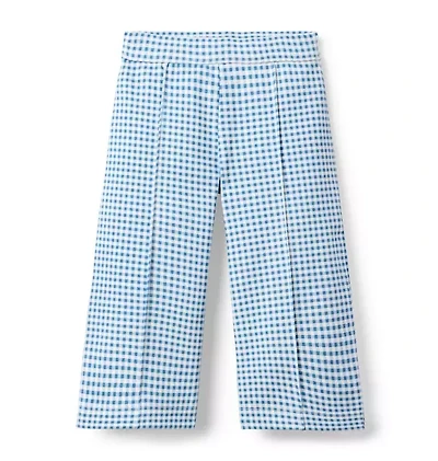 Wide Leg Gingham Ponte Pant