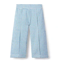 Wide Leg Gingham Ponte Pant
