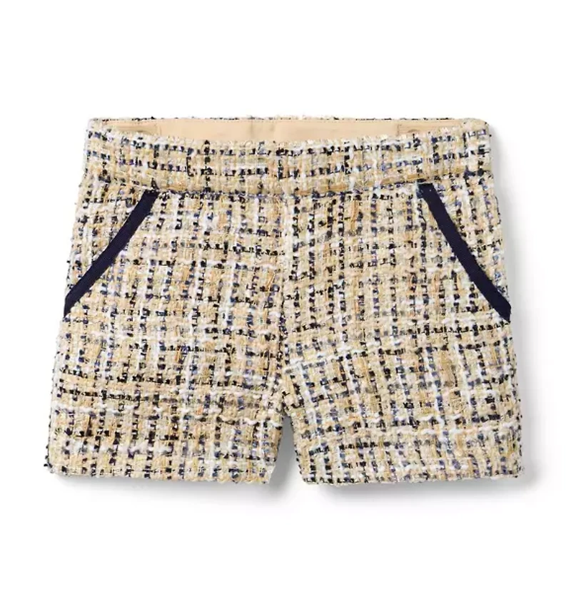 Tweed Grosgrain Trim Short