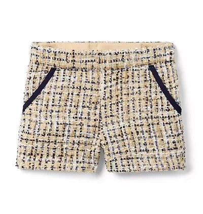 Tweed Grosgrain Trim Short