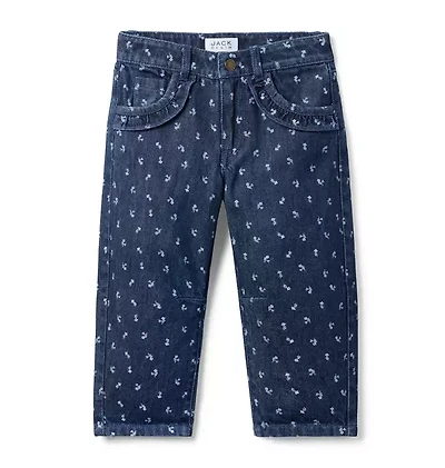 The Floral Barrel Leg Jean