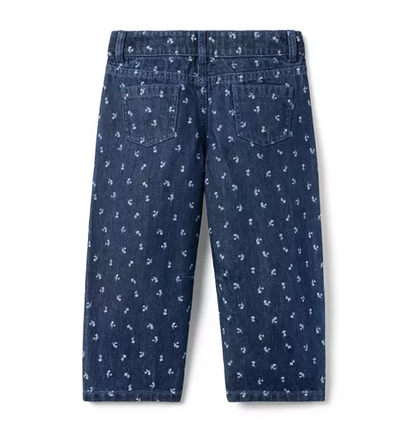 The Floral Barrel Leg Jean