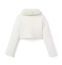 Faux Fur Collar Cropped Cardigan