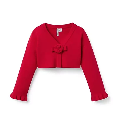 Bow Rosette Cropped Cardigan
