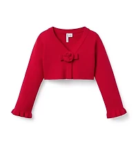 Bow Rosette Cropped Cardigan