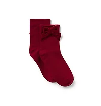 Velvet Bow Sock