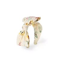 Floral Bow Striped Headband