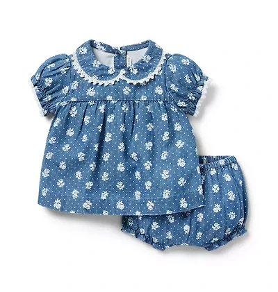 Baby Floral Chambray Matching Set