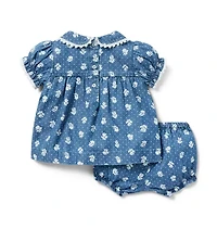 Baby Floral Chambray Matching Set