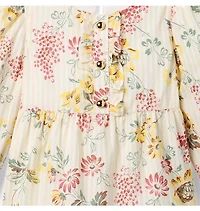 Floral Striped Ruffle Top