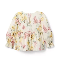 Floral Striped Ruffle Top