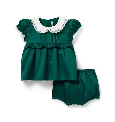 Baby Sateen Collared Matching Set
