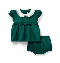 Baby Sateen Collared Matching Set