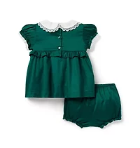 Baby Sateen Collared Matching Set
