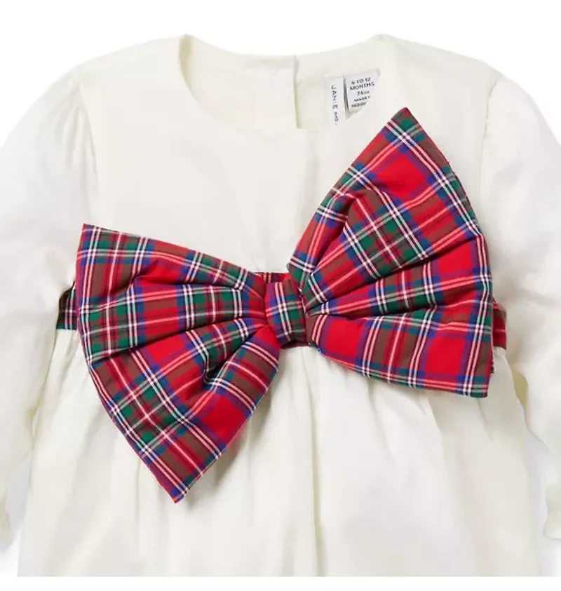 The Tartan Bow Baby Romper