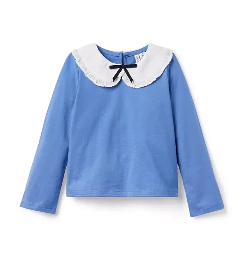 Ruffle Trim Collar Top