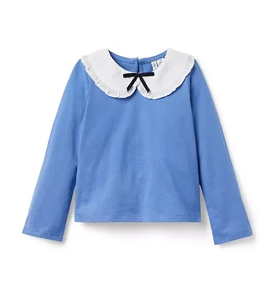 Ruffle Trim Collar Top