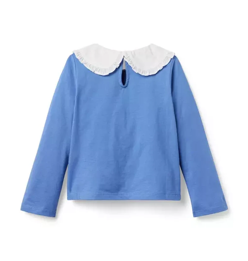 Ruffle Trim Collar Top
