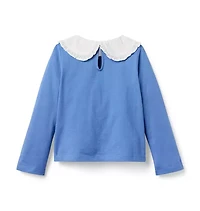 Ruffle Trim Collar Top