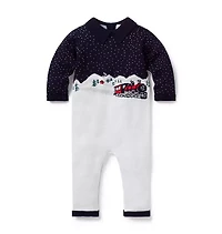 Baby Train Collared One-Piece
