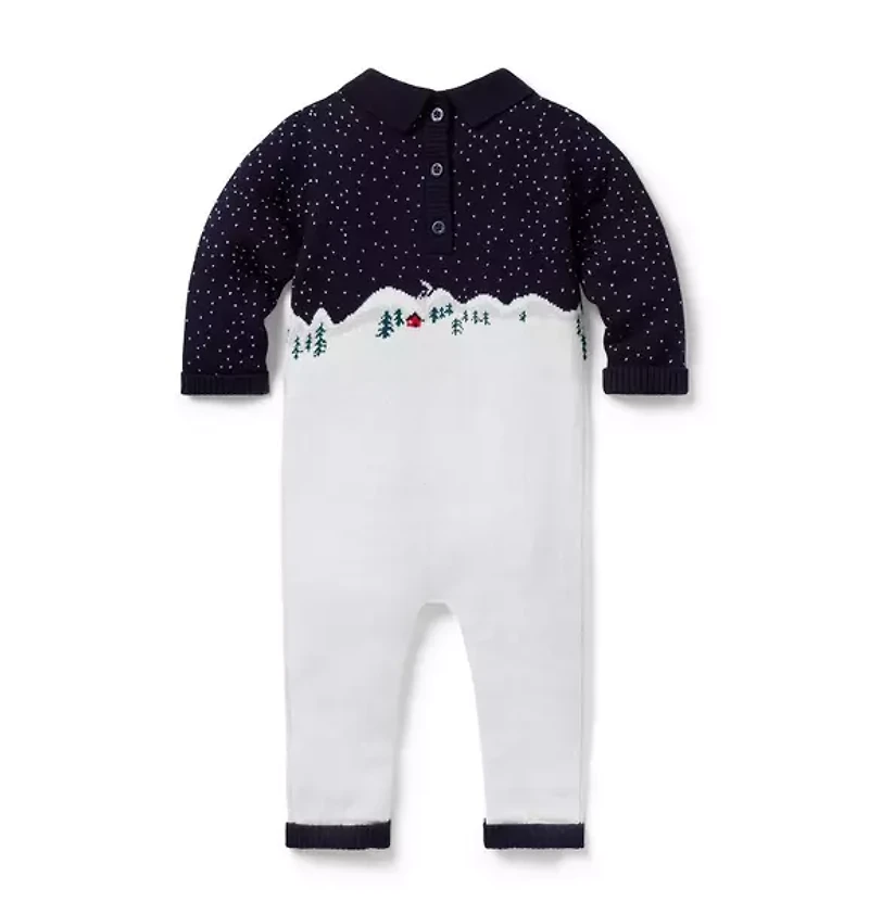 Baby Train Collared One-Piece