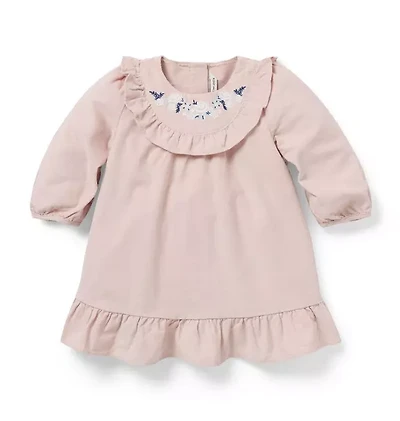 Baby Embroidered Floral Corduroy Dress