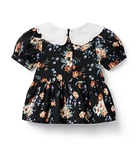 Floral Collared Peplum Top