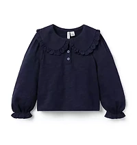 Eyelet Collar Top