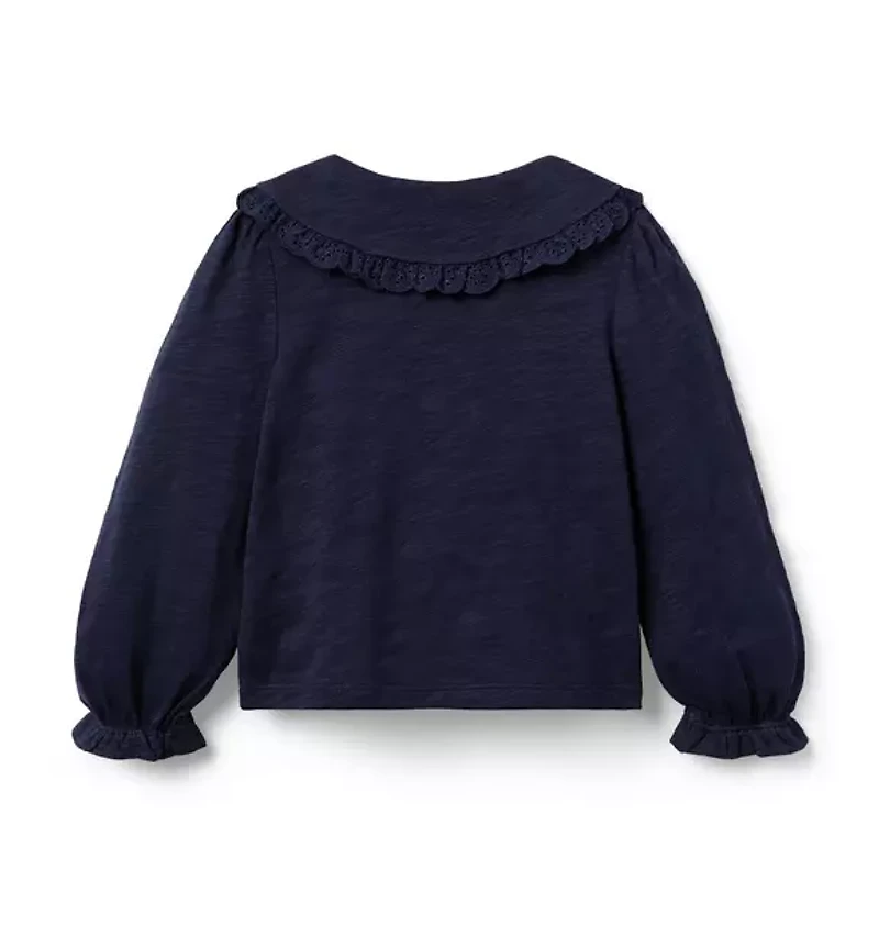 Eyelet Collar Top
