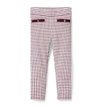 Gingham Button Ponte Pant
