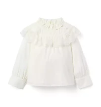 The Lace Trim Ruffle Top