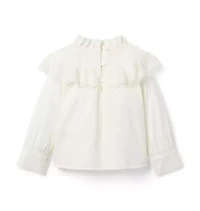 The Lace Trim Ruffle Top