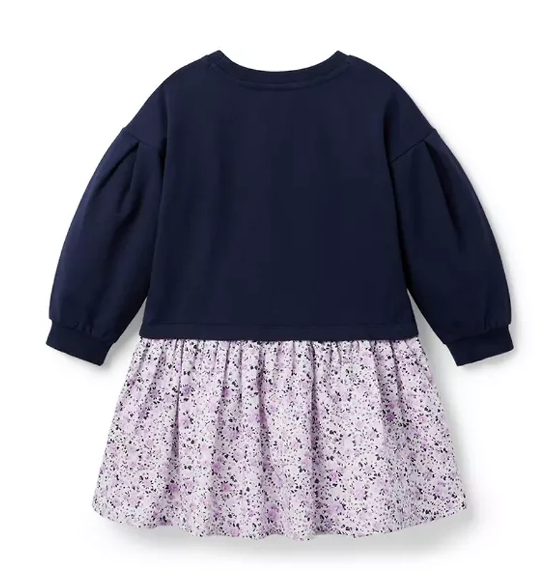 Embroidered Floral French Terry Dress