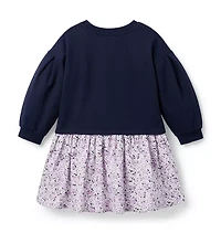 Embroidered Floral French Terry Dress