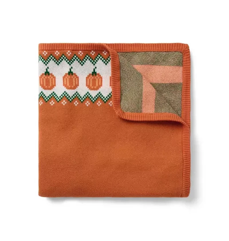 Baby Pumpkin Fair Isle Sweater Blanket