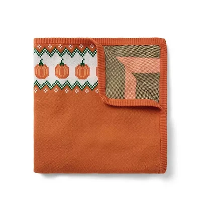 Baby Pumpkin Fair Isle Sweater Blanket