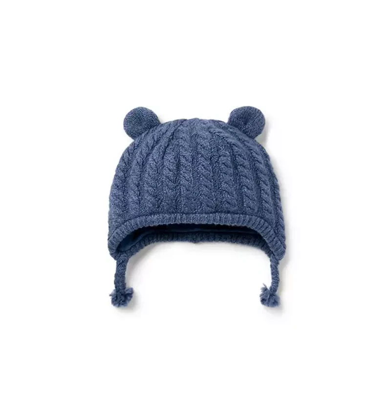 Baby Cable Knit Bear Ear Beanie