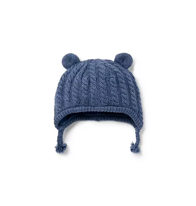 Baby Cable Knit Bear Ear Beanie
