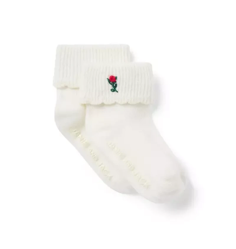 Baby Embroidered Floral Sock