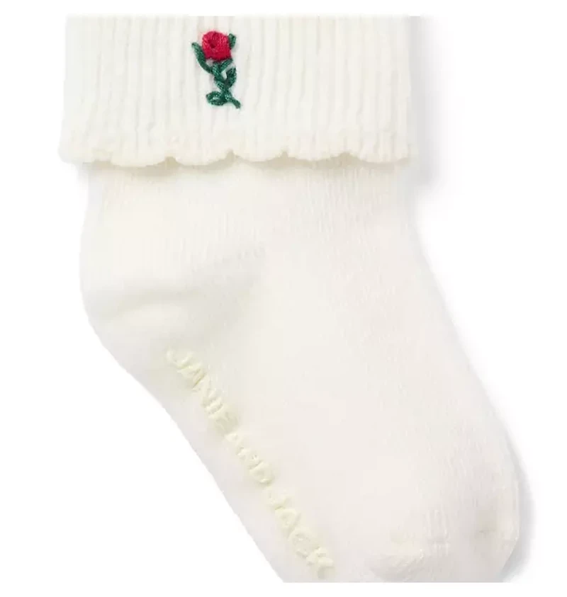 Baby Embroidered Floral Sock