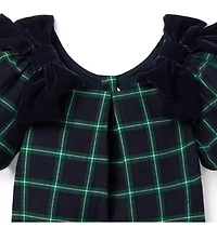Tartan Velvet Bow Top