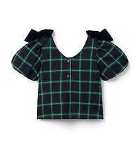 Tartan Velvet Bow Top