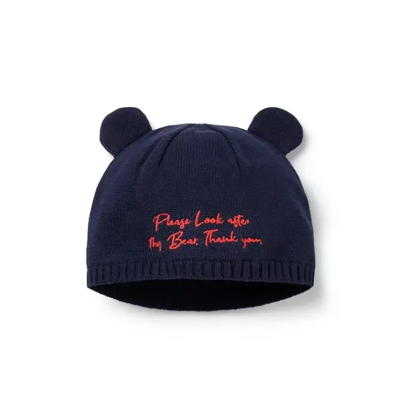 Paddington™ x Janie and Jack Baby Embroidered Bear Ear Beanie