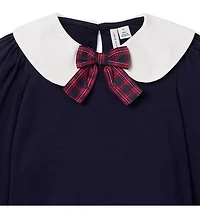 Tartan Bow Collared Top