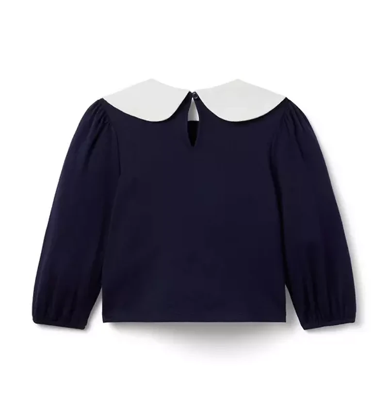 Tartan Bow Collared Top