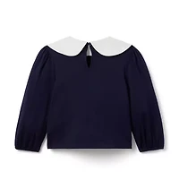 Tartan Bow Collared Top